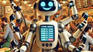 AI voice assistant taking orders in a busy restaurant