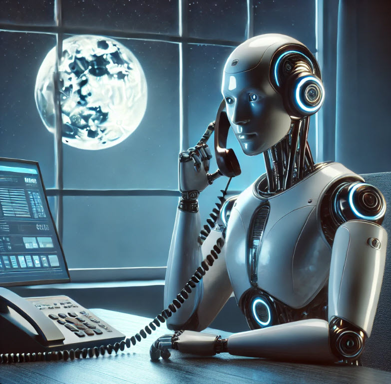 Representation of an AI voice agent working the night shift