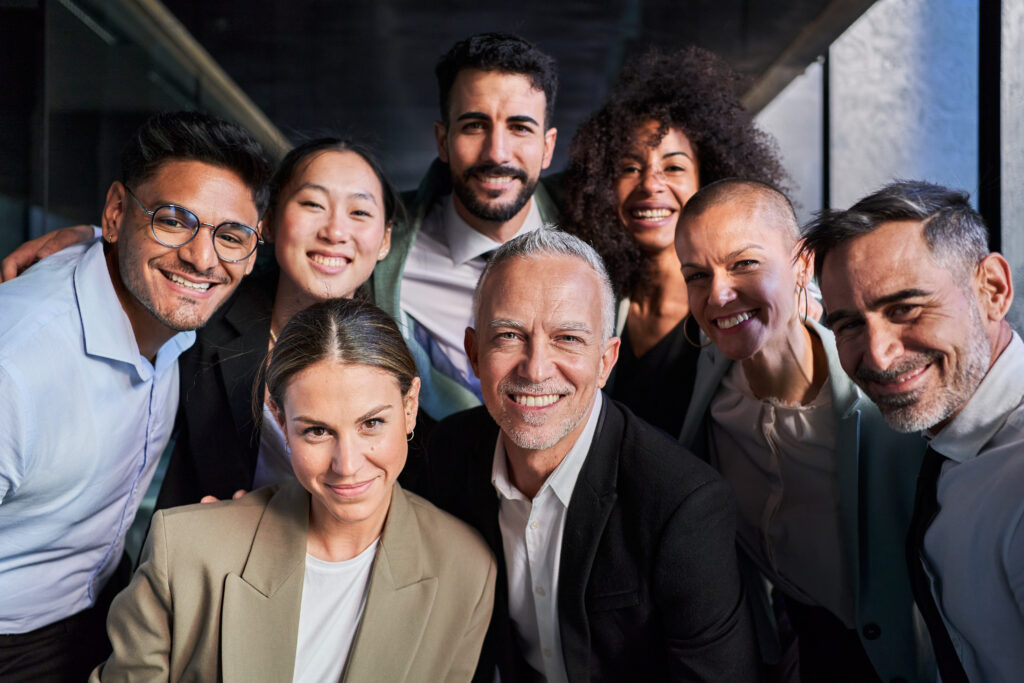 A group of happy business people